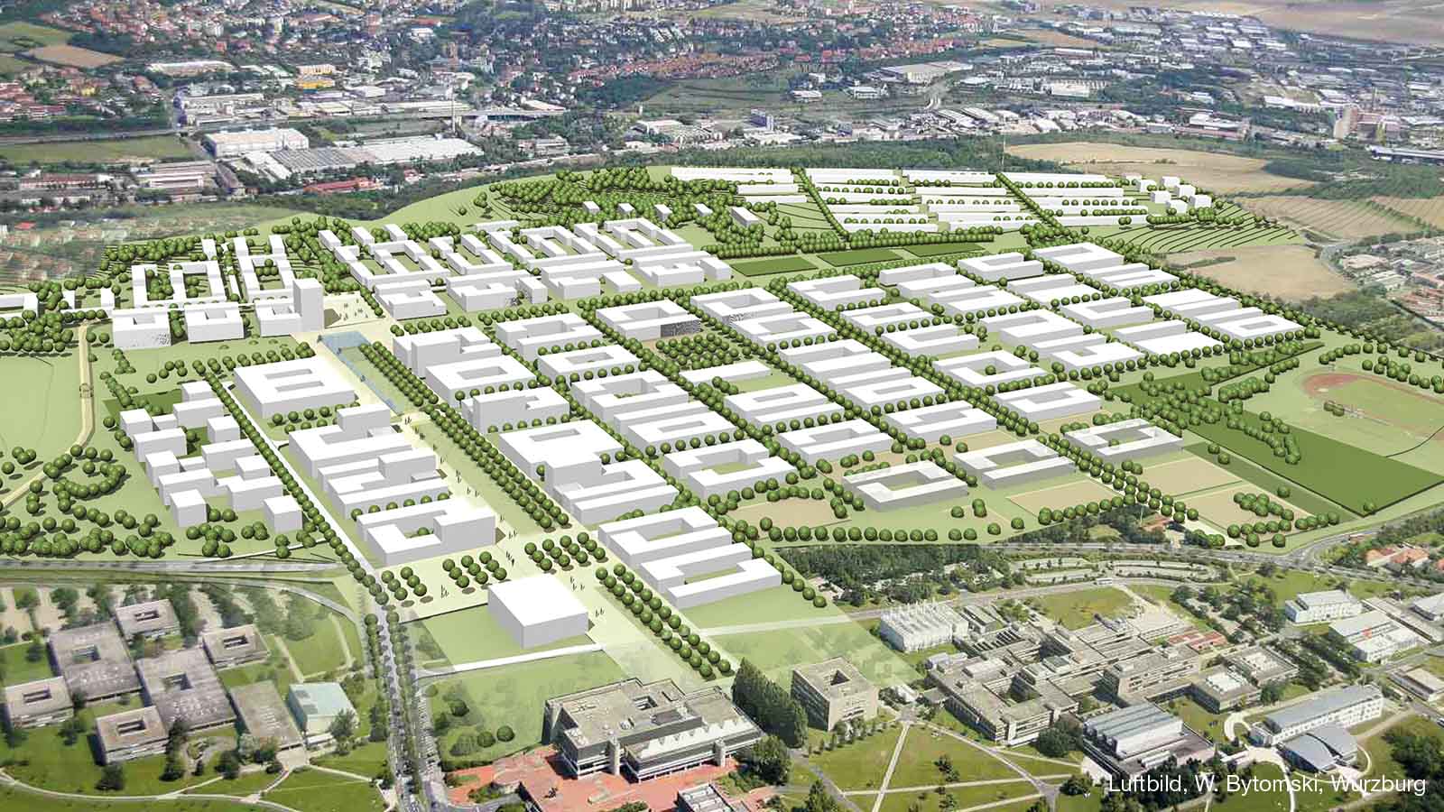 Stadtentwicklung in Würzburg, Luftbildansicht